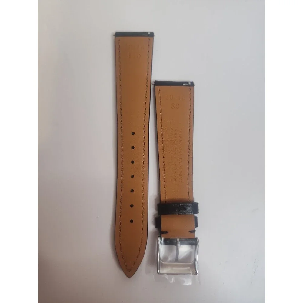 Dan Henry Black Leather Watch Strap 20-16